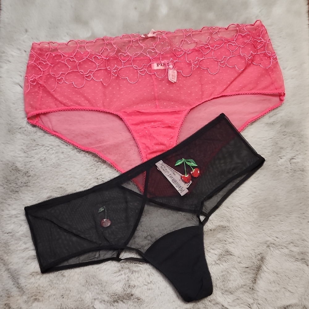 PINK Victoria's Secret Pink and Black Panties Intimates